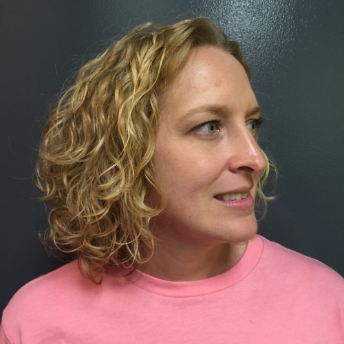 Client 2 before: loose, undefined blonde waves