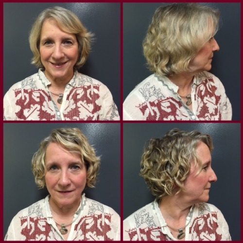Client 4 before and after: limp waves turned into defined curls